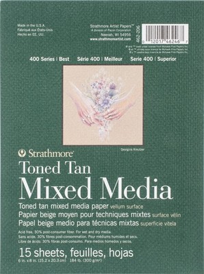 Strathmore Toned Mixed Media Paper - Toned Tan 6''X8''-15 Sheets