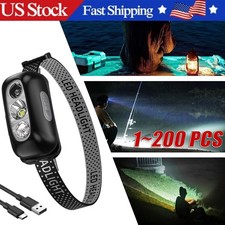 LED Headlamp USB Rechargeable Flashlight Waterproof Head Lamp Torch Camping Lot