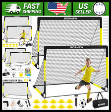 Kids Soccer Goal Set with Ball, Portable Backyard Training Net for Kids