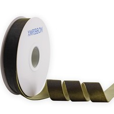 Olive Green Velvet Ribbon Single Sided,1 Inch by 10 Yards Spool