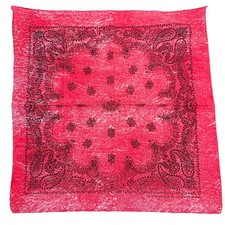 Wamcraft Red Paisley Bandana Scarf Head Wrap Cotton Distressed Faded Made in USA