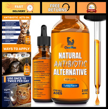 Cat Antibiotic Drops for Respiratory Infections, Cough, UTI Treatment - 2 Oz