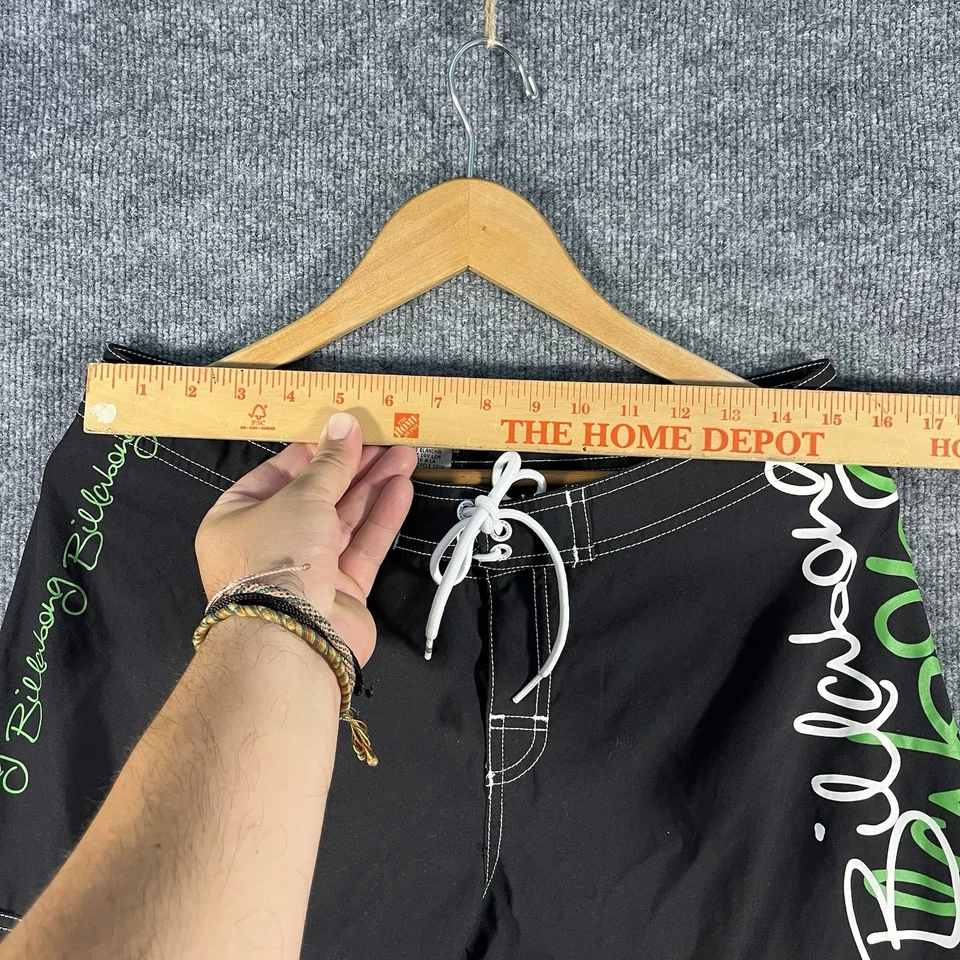 Vintage y2k Billabong Black Board Shorts Trunk Juniors Women Size 9 Swim Short - Image 2 of 4