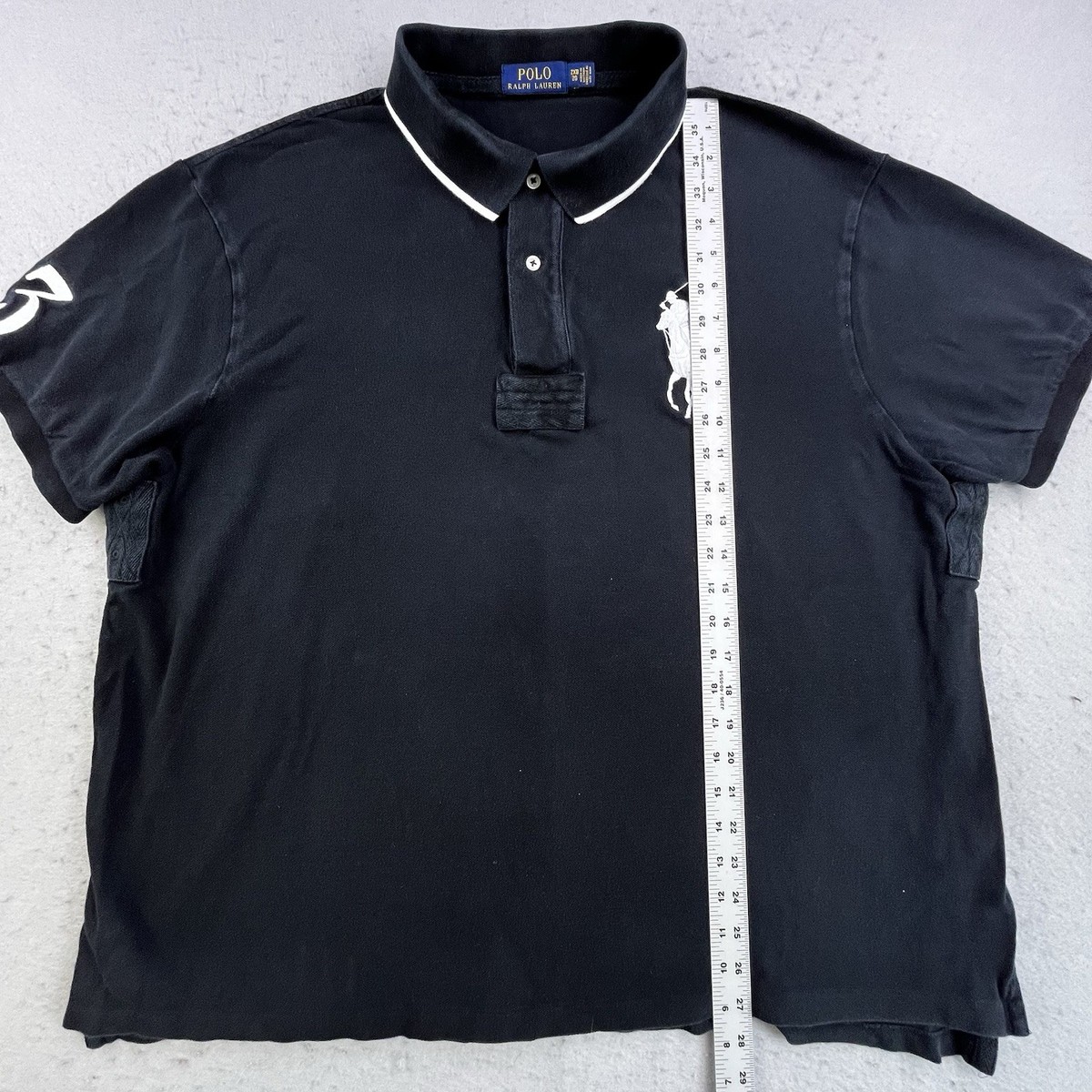 Polo Ralph Lauren Polo Shirt Mens 2XB Black Big Pony 3 Rugby Style