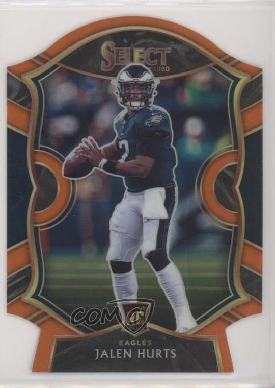2020 Panini Select Concourse Orange Prizm Die-Cut Jalen Hurts #50 Rookie RC 4g9