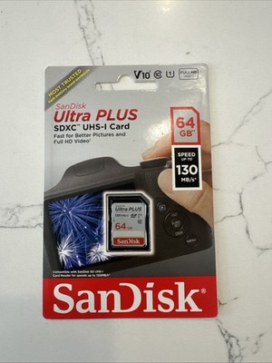 SanDisk Ultra Plus 64GB SDXC UHS-I SD Memory Card