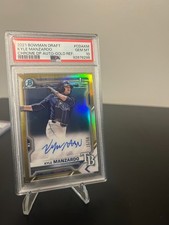 kyle manzardo 1st bowman chrome auto gold /50 psa 10