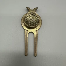 Vintage Golf Design Divot Tool Money Clip Brass USA