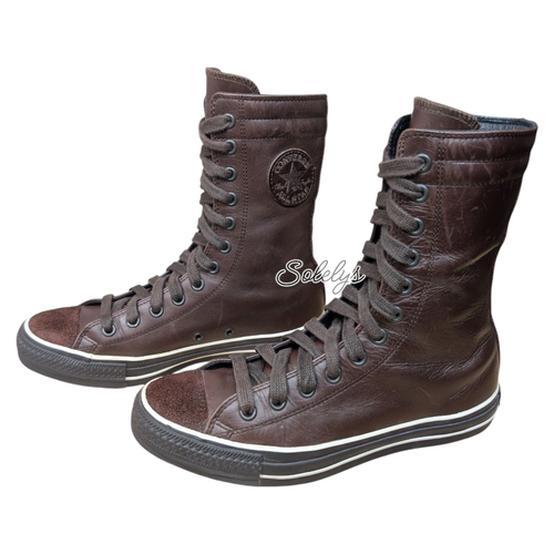 Stivali sneaker Converse 2006 All Star pelle XHI polpaccio extra alti marroni M7 W9 RARI - Foto 3 di 11