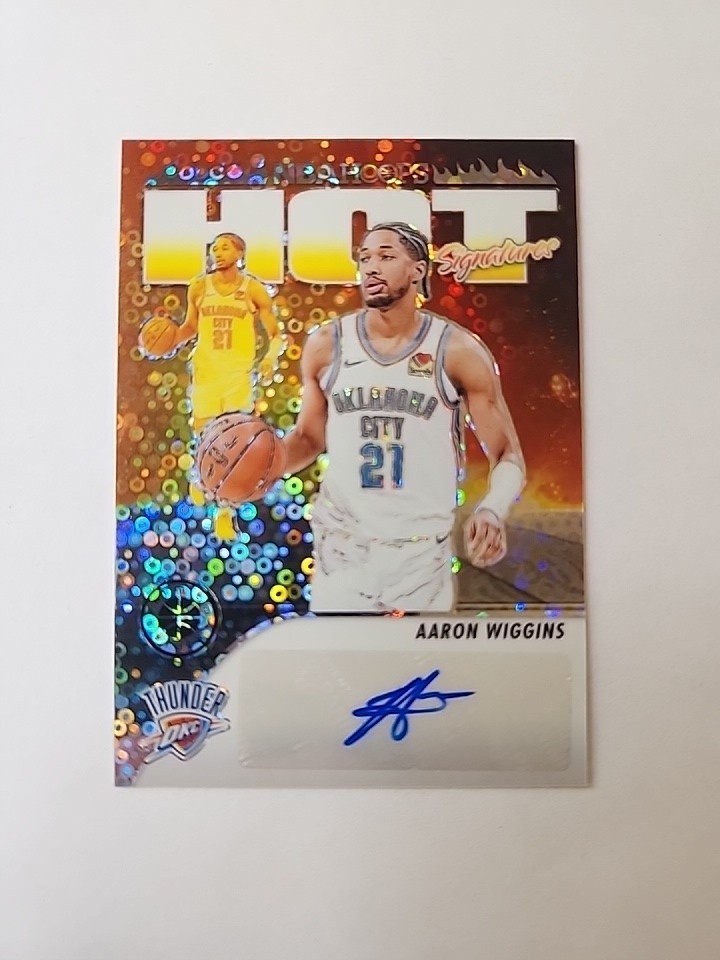 Panini NBA Hoops Premium Aaron Wiggins Hot Signatures Prizm Auto #HS-WIG Thunder
