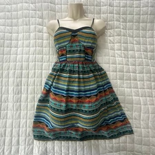 Xhilaration Dress Womens Small Colorful Mini Babydoll Retro Y2K Coquette Party