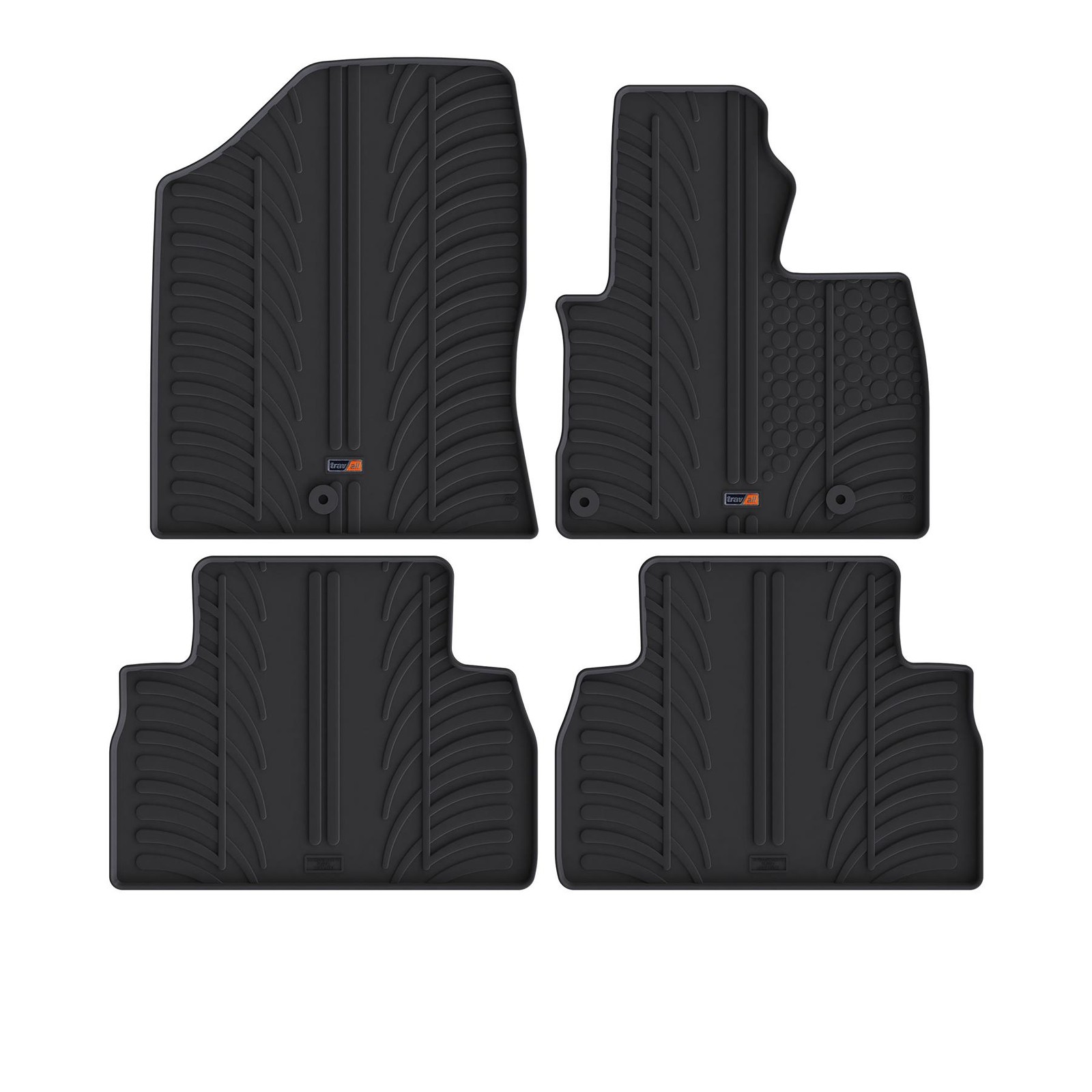 TRAVALL All Weather Floor Mats for Hyundai Santa Fe 2020- 2023 Premium Rubber
