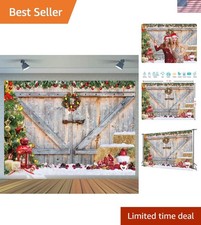 New ListingRustic Christmas Barn Wood Backdrop for Holiday Photography 7X5Ft