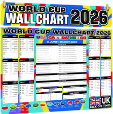 World Cup Wall Chart 2026 - World Cup Chart &ndash; Football Tournament Poster Huge A1