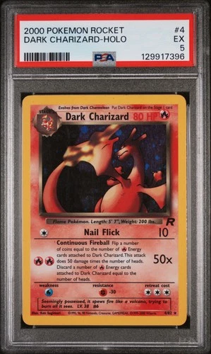 2000 POKEMON ROCKET #4 DARK CHARIZARD-HOLO PSA 5