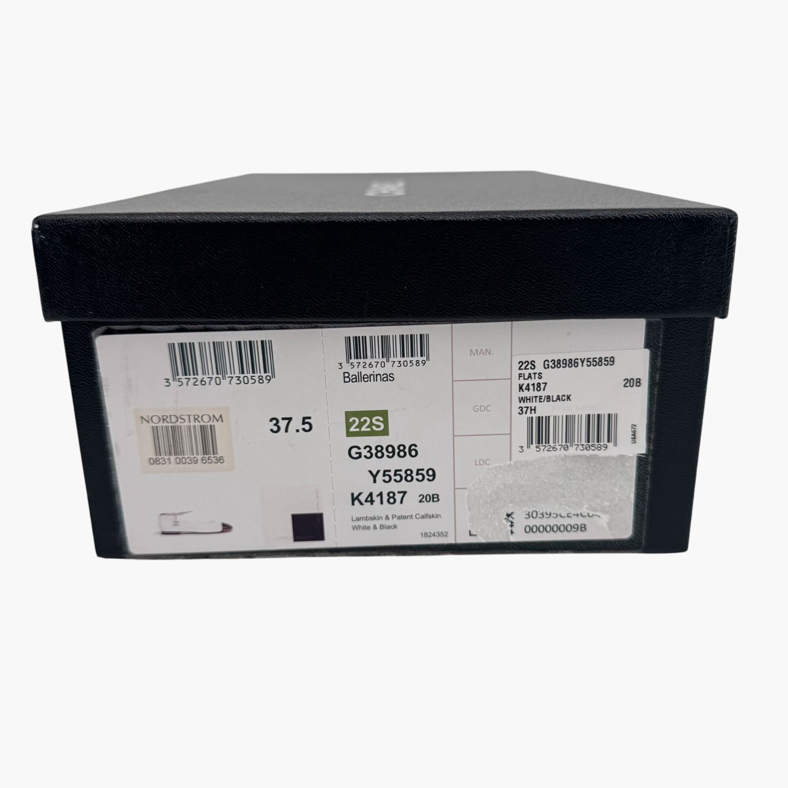 Chanel CC Camellia Ankle Chain White Cap Toe Ballet Flats Size 37.5 US 6.5-7 thumbnail 15