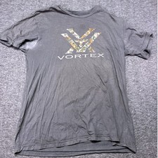Vortex Optics Graphic T-Shirt Mens Medium Gray Camo Logo Distressed