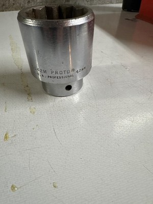 PROTO 42mm 3/4'' DRIVE 12 POINT METRIC SOCKET PROFESSIONAL 5542-M USA MADE CHROME