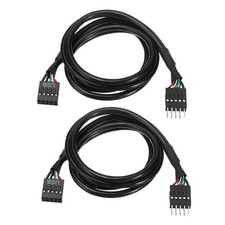2pcs 9-pin cable M/F 20.5" black for motherboard