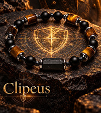 CLIPEUSSt&auml;rke&bull;Mut&bull;Balance  Armband Herren Turmalin  Roh/Tigerauge/H&auml;matit  Neu