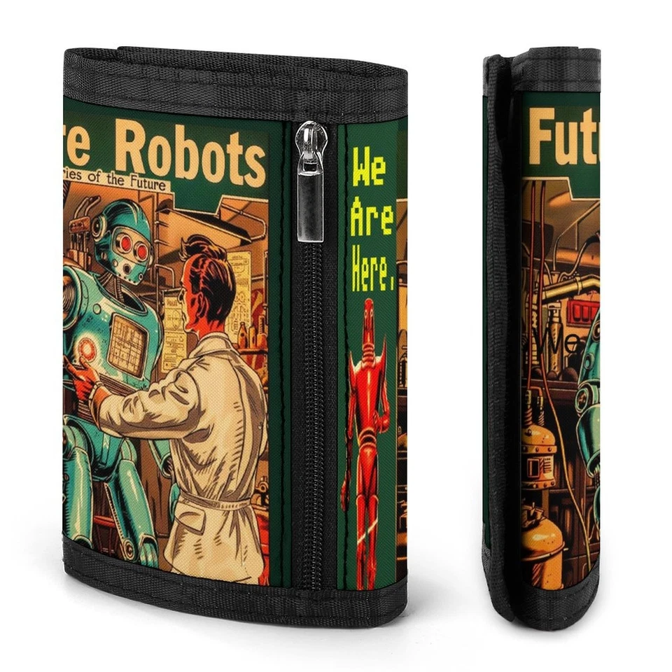 VINTAGE ROBOT COMICS 1950s Design Wallet | Multifunctional Sci-Fi Accessory - Image 4 of 4