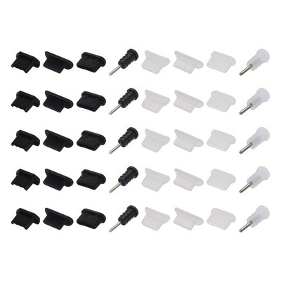 40pcs   Port Duct Cover Plugs Caps, USB C/Micro USB/3.5mm Audio Jack #vn
