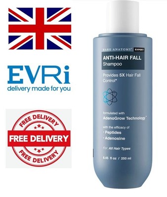 Bare Anatomy Anti Haarausfall Shampoo 5x Haarausfallkontrolle für Frauen & Männer 250ml
