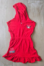 Disney Minnie Mouse Hooded Swim Cover Up, Solid Red, Girls Size 5T