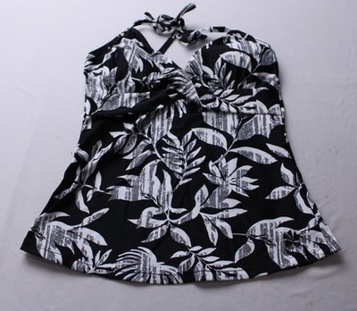 Hapari Women's Mykonos Twist UPF 50+ Tankini Swim Top CG2 Black Medium NWT