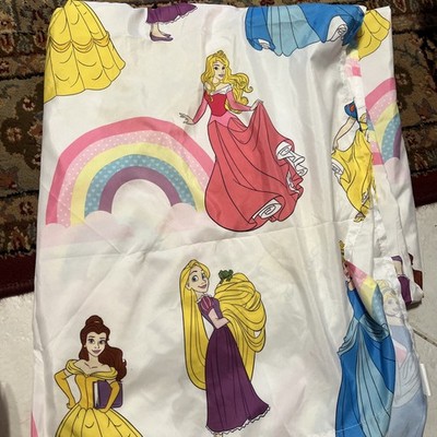 Disney Princess Rainbow 3 Piece Full flat sheet and 2 pillowcase