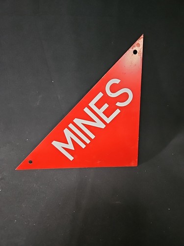 1 NOS Vietnam Era US Military Minefield Marker Mine Sign Signs Metal Original
