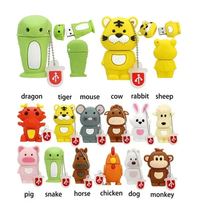 JASTER Chinese Zodiac USB Flash Drive 64GB Memory Stick Dog/Pig/Tiger/Rabbit/Dragon