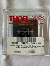 Thorlabs CCM1-PBS25-532-HP 30 mm Cage Mounted HP Polarizing BS Cube 532nm, 8-32