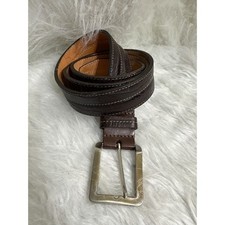 Martin Dingman Mens Dark Brown Crocodile Grain Leather Belt Made in USA 34-38