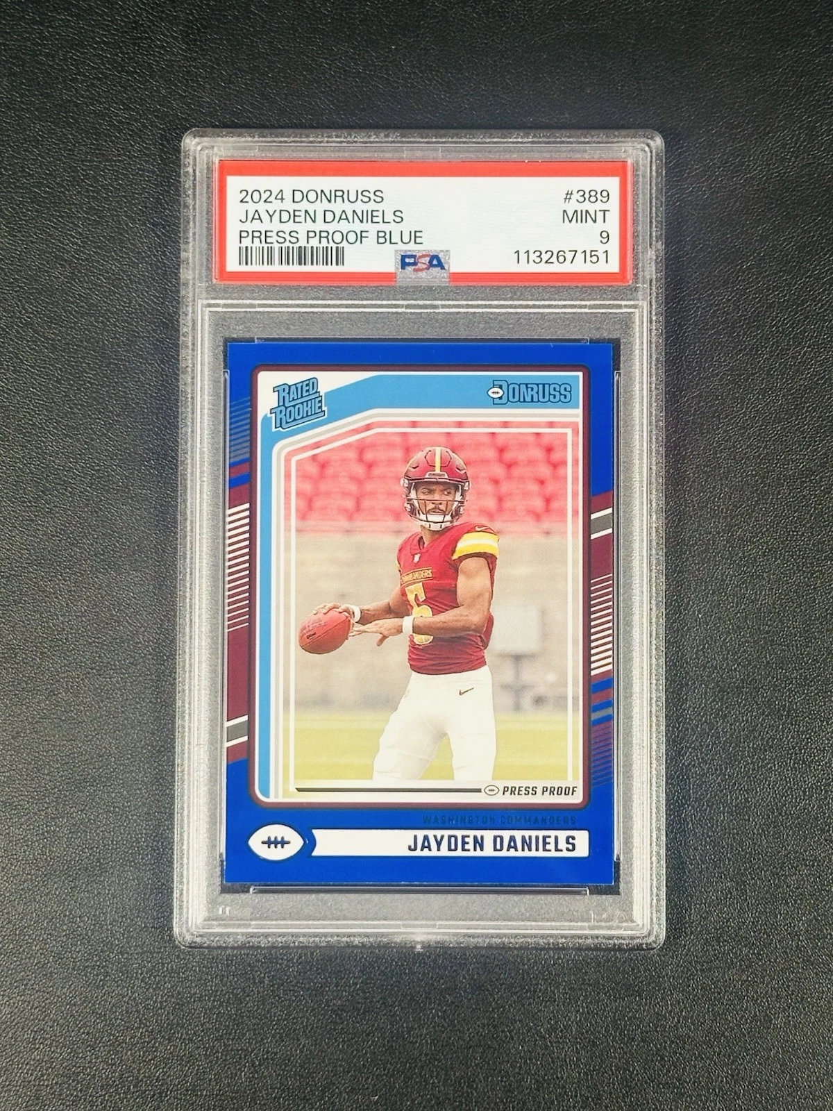 Deal for 2024 Panini Donruss JAYDEN DANIELS Press Proof Blue Rated Rookie PSA 9 #389