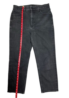 Express Mom Jeans Super High Rise Black Denim Perfect Stretch Size 10R