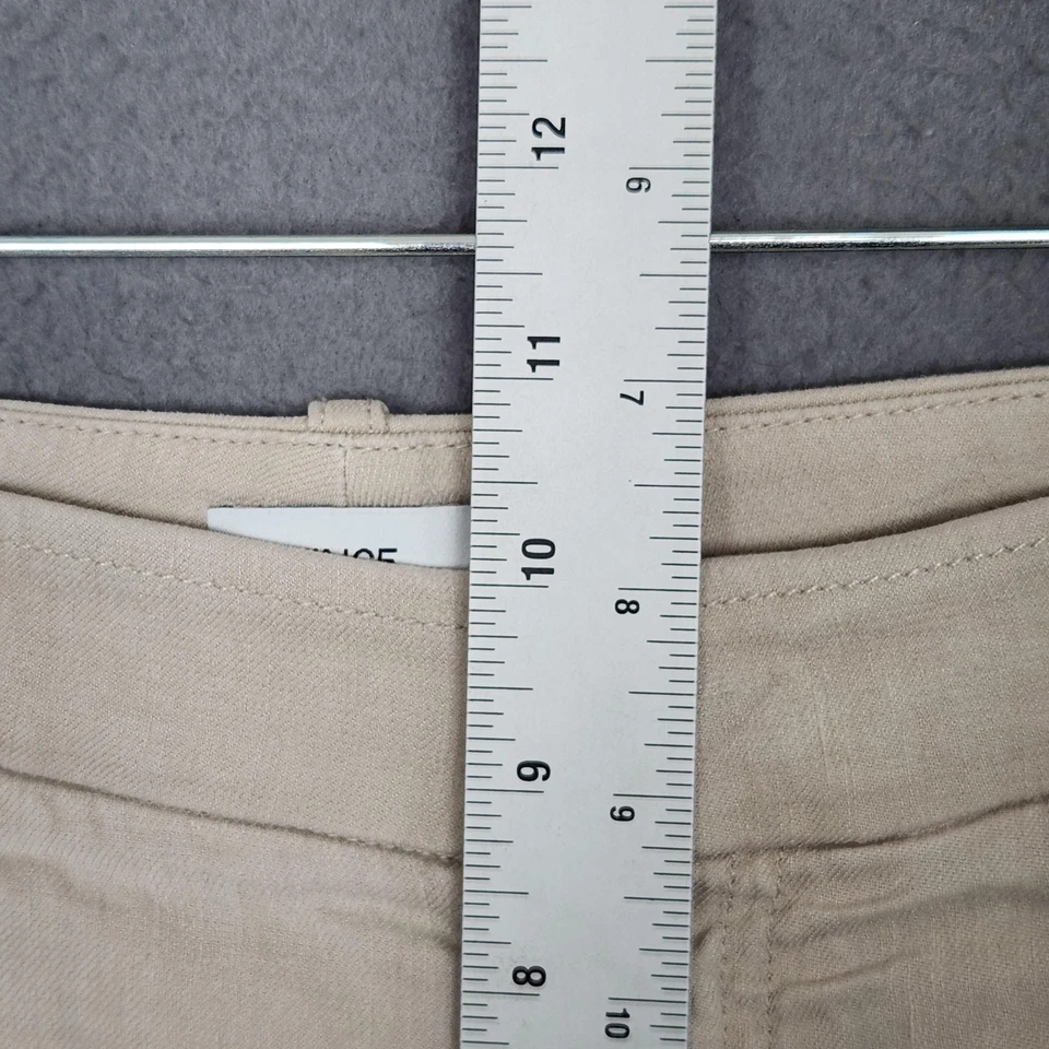 Pantalones Vince para mujer 8 beige mezcla de lino cargo bolsillos con cremallera puños elásticos Foto 4 de 4