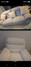 DFS Grey Fabric Recliner Sofa, Contemporary/Modern, 170x95x100cm