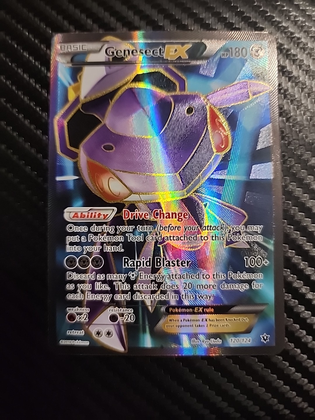 Pokémon TCG Genesect EX Full Art Holo Card 120/124 Fates Collide