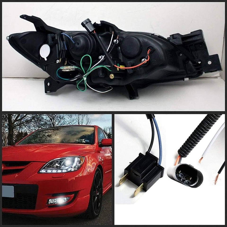 Светодиодные DRL 2004-2009 для Mazda 3 седан фары галогенные прожекторы фары LH + RH - Изображение 3 из 4