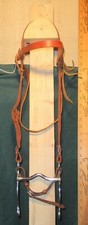 Western LEATHER HEADSTALL - Grazing Bit - BROW BAND - Throat Latch - Used