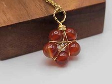 Carnelian Gold Wire Wrapped necklace Beautiful gift for her