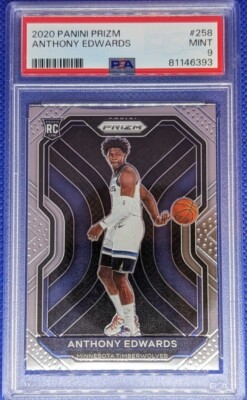 2020-21 Panini Prizm ANTHONY EDWARDS RC #258 Rookie PSA9 Minnesota 
