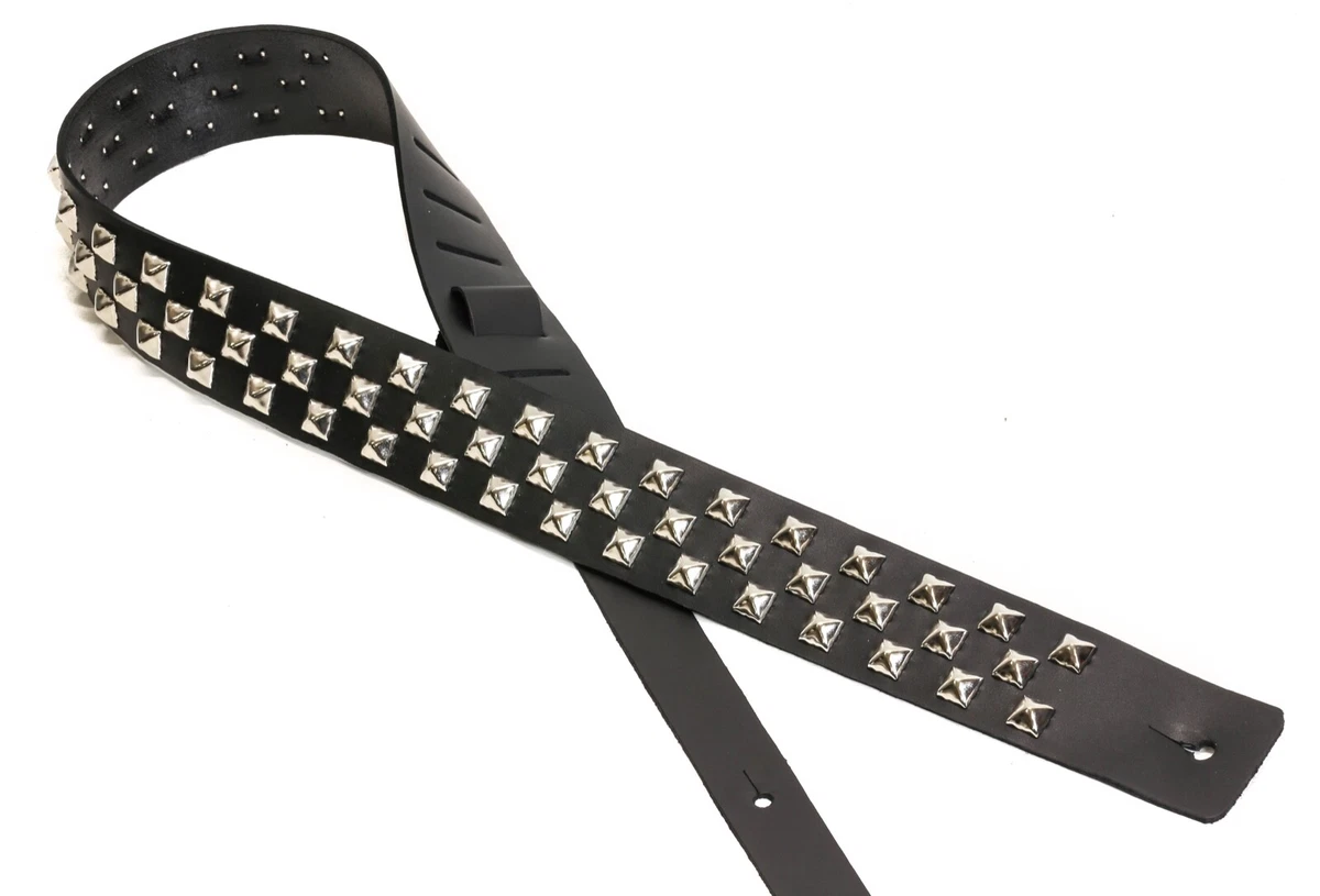 Studded leather guitar strap deals