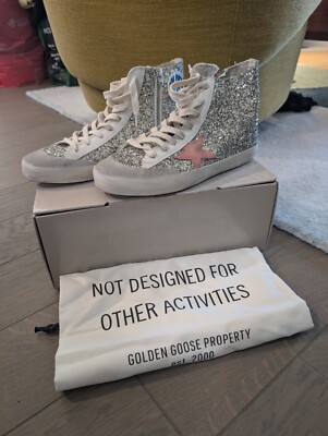 Golden Goose Francy Glitter Mid-Top Sneakers Size 39