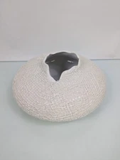 Crate & Barrel Kerr Vase Product# 198-722 White Ceramic 10 in Diameter Textured