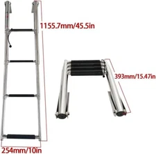 4 Step Stainless Steel Ladder Over Platform Telescoping Extension Ladder Board