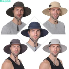 Wide Brim Sun Hat Breathable Bucket Cap Summer Fishing UV Protection Men Women