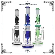 Freezable Bong Freeze Coil Phoenix Star Bong Water Pipe Showerhead Perc 14"