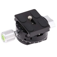 360  Black Fluid Panoramic Head Panning Clamp QR Plate for Arca-Swiss Tripod